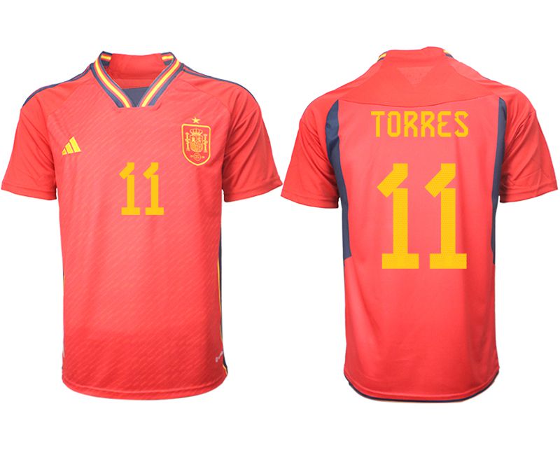 Men 2022 World Cup National Team Spain home aaa version red #11 Soccer Jerseys